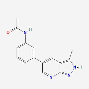 B609328 N-(3-(3-methyl-1H-pyrazolo[3,4-b]pyridin-5-yl)phenyl)acetamide CAS No. 1401731-54-1