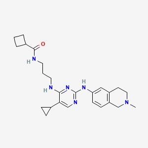 N-[3-[[5-cyclopropyl-2-[(2-methyl-3,4-dihydro-1H-isoquinolin-6-yl)amino]pyrimidin-4-yl]amino]propyl]cyclobutanecarboxamide