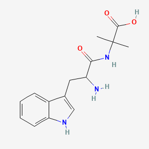 molecular formula C15H19N3O3 B609338 (R)-2-(2-amino-3-(1H-indol-3-yl)propanamido)-2-methylpropanoic acid CAS No. 1123071-24-8