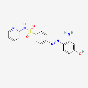 molecular formula C18H17N5O3S B609345 4-[(E)-(2-氨基-4-羟基-5-甲基苯基)偶氮基]-N-(吡啶-2-基)苯磺酰胺 CAS No. 1395084-25-9