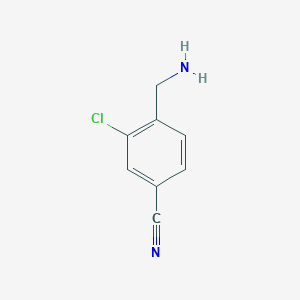 molecular formula C8H7ClN2 B060935 4-(Aminomethyl)-3-chlorobenzonitrile CAS No. 182292-05-3