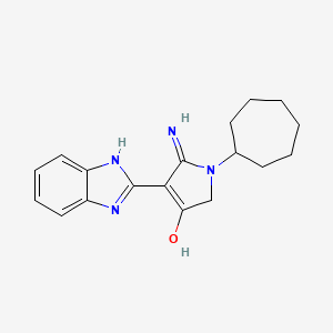 5-AMINO-4-(1H-1,3-BENZODIAZOL-2-YL)-1-CYCLOHEPTYL-2,3-DIHYDRO-1H-PYRROL-3-ONE