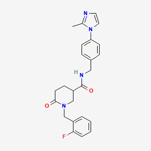 1-(2-fluorobenzyl)-N-[4-(2-methyl-1H-imidazol-1-yl)benzyl]-6-oxo-3-piperidinecarboxamide