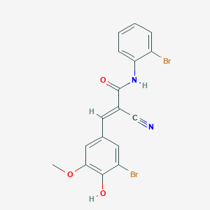 (E)-3-(3-bromo-4-hydroxy-5-methoxyphenyl)-N-(2-bromophenyl)-2-cyanoprop-2-enamide