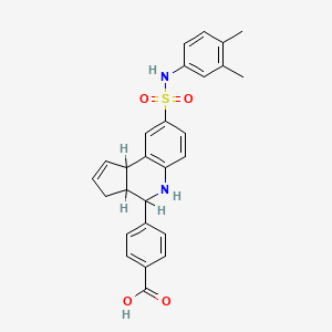 4-[8-[(3,4-dimethylphenyl)sulfamoyl]-3a,4,5,9b-tetrahydro-3H-cyclopenta[c]quinolin-4-yl]benzoic acid