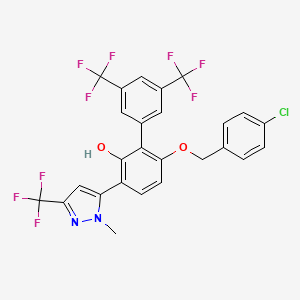 6-((4-chlorobenzyl)oxy)-3-(1-methyl-3-(trifluoromethyl)-1H-pyrazol-5-yl)-3',5'-bis(trifluoromethyl)-[1,1'-biphenyl]-2-ol
