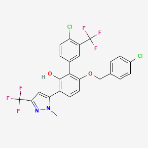 4'-chloro-6-((4-chlorobenzyl)oxy)-3-(1-methyl-3-(trifluoromethyl)-1H-pyrazol-5-yl)-3'-(trifluoromethyl)-[1,1'-biphenyl]-2-ol