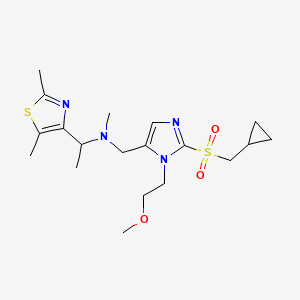 N-{[2-[(cyclopropylmethyl)sulfonyl]-1-(2-methoxyethyl)-1H-imidazol-5-yl]methyl}-1-(2,5-dimethyl-1,3-thiazol-4-yl)-N-methylethanamine