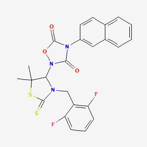 2-[3-(2,6-difluorobenzyl)-5,5-dimethyl-2-thioxo-1,3-thiazolidin-4-yl]-4-(2-naphthyl)-1,2,4-oxadiazolidine-3,5-dione