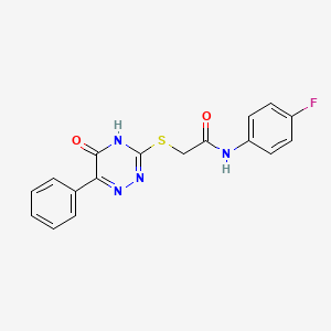 molecular formula C17H13FN4O2S B6093851 N-(4-fluorophenyl)-2-[(5-oxo-6-phenyl-4,5-dihydro-1,2,4-triazin-3-yl)thio]acetamide 