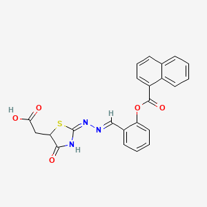 (2-{[2-(1-naphthoyloxy)benzylidene]hydrazono}-4-oxo-1,3-thiazolidin-5-yl)acetic acid