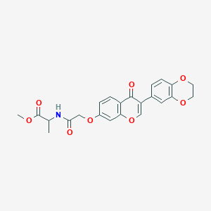 Methyl 2-[[2-[3-(2,3-dihydro-1,4-benzodioxin-6-yl)-4-oxochromen-7-yl]oxyacetyl]amino]propanoate