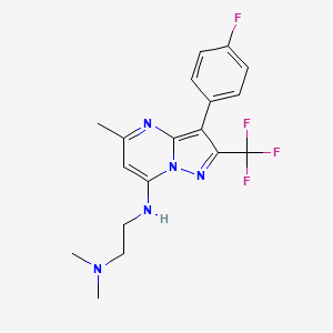 N'-[3-(4-fluorophenyl)-5-methyl-2-(trifluoromethyl)pyrazolo[1,5-a]pyrimidin-7-yl]-N,N-dimethylethane-1,2-diamine