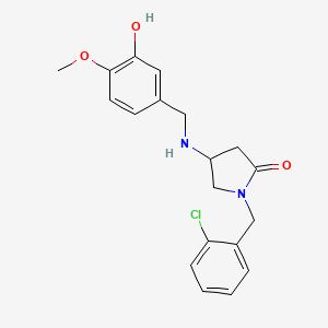 1-(2-chlorobenzyl)-4-[(3-hydroxy-4-methoxybenzyl)amino]-2-pyrrolidinone