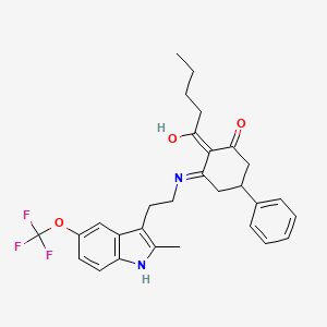 3-({2-[2-METHYL-5-(TRIFLUOROMETHOXY)-1H-INDOL-3-YL]ETHYL}AMINO)-2-PENTANOYL-5-PHENYL-2-CYCLOHEXEN-1-ONE