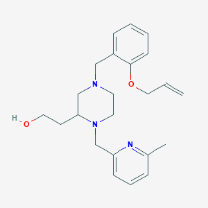 molecular formula C23H31N3O2 B6093967 2-{4-[2-(allyloxy)benzyl]-1-[(6-methyl-2-pyridinyl)methyl]-2-piperazinyl}ethanol 