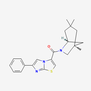 molecular formula C22H25N3OS B6093975 6-phenyl-3-{[(1S*,5R*)-1,3,3-trimethyl-6-azabicyclo[3.2.1]oct-6-yl]carbonyl}imidazo[2,1-b][1,3]thiazole 