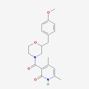 3-{[2-(4-methoxybenzyl)-4-morpholinyl]carbonyl}-4,6-dimethyl-2(1H)-pyridinone