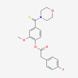 2-methoxy-4-(4-morpholinylcarbonothioyl)phenyl (4-fluorophenyl)acetate