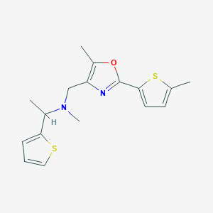 N-methyl-N-[[5-methyl-2-(5-methylthiophen-2-yl)-1,3-oxazol-4-yl]methyl]-1-thiophen-2-ylethanamine