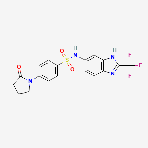 4-(2-oxopyrrolidin-1-yl)-N-[2-(trifluoromethyl)-1H-benzimidazol-6-yl]benzenesulfonamide