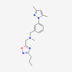 1-[3-(3,5-dimethylpyrazol-1-yl)phenyl]-N-methyl-N-[(3-propyl-1,2,4-oxadiazol-5-yl)methyl]methanamine