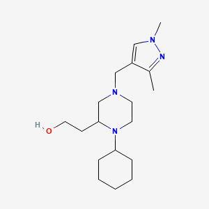 2-{1-cyclohexyl-4-[(1,3-dimethyl-1H-pyrazol-4-yl)methyl]-2-piperazinyl}ethanol