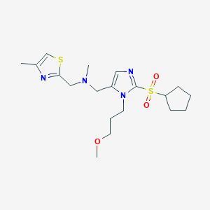 1-[2-(cyclopentylsulfonyl)-1-(3-methoxypropyl)-1H-imidazol-5-yl]-N-methyl-N-[(4-methyl-1,3-thiazol-2-yl)methyl]methanamine