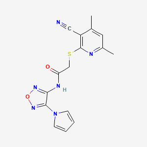 2-[(3-cyano-4,6-dimethylpyridin-2-yl)sulfanyl]-N-[4-(1H-pyrrol-1-yl)-1,2,5-oxadiazol-3-yl]acetamide