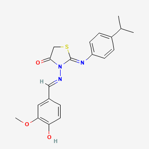 molecular formula C20H21N3O3S B6094187 3-[(4-hydroxy-3-methoxybenzylidene)amino]-2-[(4-isopropylphenyl)imino]-1,3-thiazolidin-4-one 