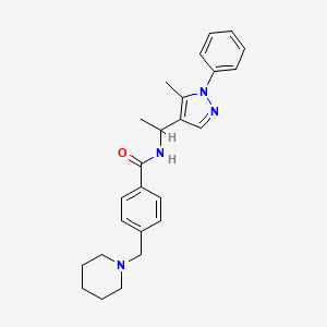 N-[1-(5-methyl-1-phenyl-1H-pyrazol-4-yl)ethyl]-4-(1-piperidinylmethyl)benzamide