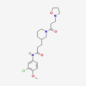 N-(3-chloro-4-methoxyphenyl)-3-{1-[3-(2-isoxazolidinyl)propanoyl]-3-piperidinyl}propanamide