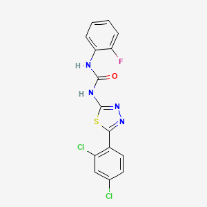 molecular formula C15H9Cl2FN4OS B6094250 1-[5-(2,4-Dichlorophenyl)-1,3,4-thiadiazol-2-yl]-3-(2-fluorophenyl)urea 