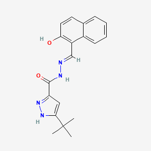 5-tert-butyl-N-[(E)-(2-hydroxynaphthalen-1-yl)methylideneamino]-1H-pyrazole-3-carboxamide