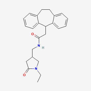 molecular formula C24H28N2O2 B6094296 2-(10,11-dihydro-5H-dibenzo[a,d][7]annulen-5-yl)-N-[(1-ethyl-5-oxo-3-pyrrolidinyl)methyl]acetamide 