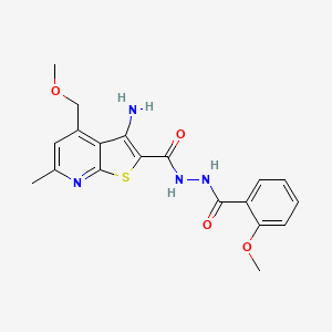 3-amino-N'-(2-methoxybenzoyl)-4-(methoxymethyl)-6-methylthieno[2,3-b]pyridine-2-carbohydrazide