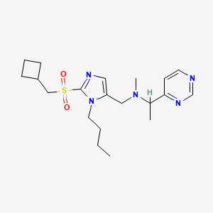 N-[[3-butyl-2-(cyclobutylmethylsulfonyl)imidazol-4-yl]methyl]-N-methyl-1-pyrimidin-4-ylethanamine