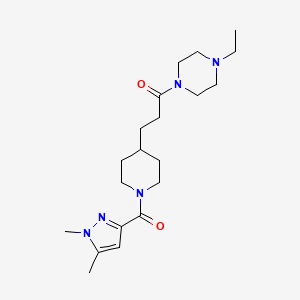 1-(3-{1-[(1,5-dimethyl-1H-pyrazol-3-yl)carbonyl]-4-piperidinyl}propanoyl)-4-ethylpiperazine