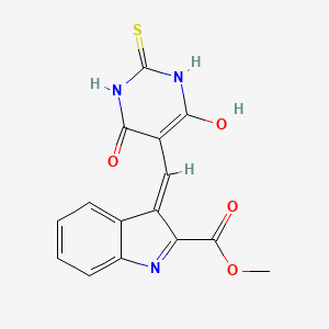 methyl (3E)-3-[(6-hydroxy-4-oxo-2-sulfanylidene-1H-pyrimidin-5-yl)methylidene]indole-2-carboxylate