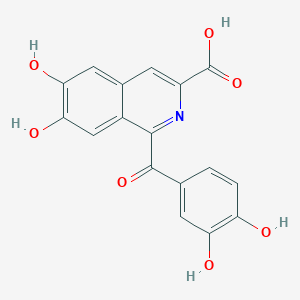 molecular formula C17H11NO7 B609462 1-(3,4-Dihydroxybenzoyl)-6,7-dihydroxy-3-isoquinolinecarboxylic acid CAS No. 374620-70-9