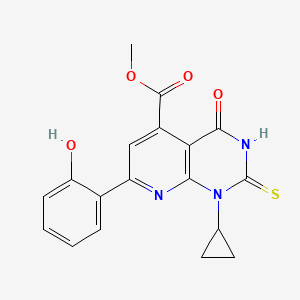 methyl 1-cyclopropyl-7-(2-hydroxyphenyl)-2-mercapto-4-oxo-1,4-dihydropyrido[2,3-d]pyrimidine-5-carboxylate