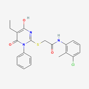 N-(3-chloro-2-methylphenyl)-2-(5-ethyl-4-hydroxy-6-oxo-1-phenylpyrimidin-2-yl)sulfanylacetamide