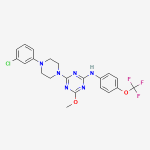 4-[4-(3-chlorophenyl)piperazin-1-yl]-6-methoxy-N-[4-(trifluoromethoxy)phenyl]-1,3,5-triazin-2-amine