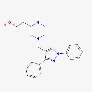 molecular formula C23H28N4O B6094813 2-{4-[(1,3-diphenyl-1H-pyrazol-4-yl)methyl]-1-methyl-2-piperazinyl}ethanol 