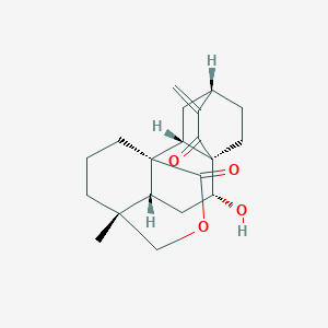 molecular formula C22H30O4 B609486 (1S,2R,4S,7R,8R,10R,11R)-8-hydroxy-11-methyl-5-methylidene-13-oxapentacyclo[9.3.3.24,7.01,10.02,7]nonadecane-6,14-dione CAS No. 1053172-87-4