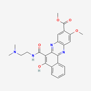 molecular formula C24H24N4O5 B609488 N-beta-Dimethylaminoethyl-9-methoxycarbonyl-5-hydroxy-10-methoxybenzo(a)phenazine-6-carboxamide CAS No. 106224-67-3