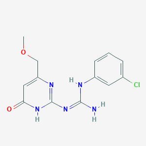 N-(3-Chlorophenyl)-N'-[4-hydroxy-6-(methoxymethyl)pyrimidin-2-YL]guanidine