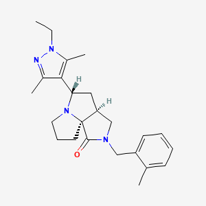 (1S,5S,7S)-7-(1-ethyl-3,5-dimethylpyrazol-4-yl)-3-[(2-methylphenyl)methyl]-3,8-diazatricyclo[6.3.0.01,5]undecan-2-one