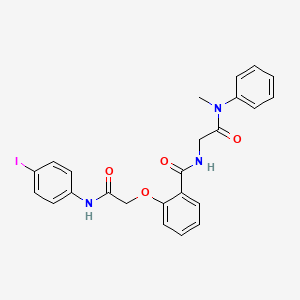 2-(2-((4-iodophenyl)amino)-2-oxoethoxy)-N-(2-(methyl(phenyl)amino)-2-oxoethyl)benzamide