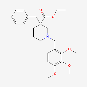 molecular formula C25H33NO5 B6094964 ethyl 3-benzyl-1-(2,3,4-trimethoxybenzyl)-3-piperidinecarboxylate 